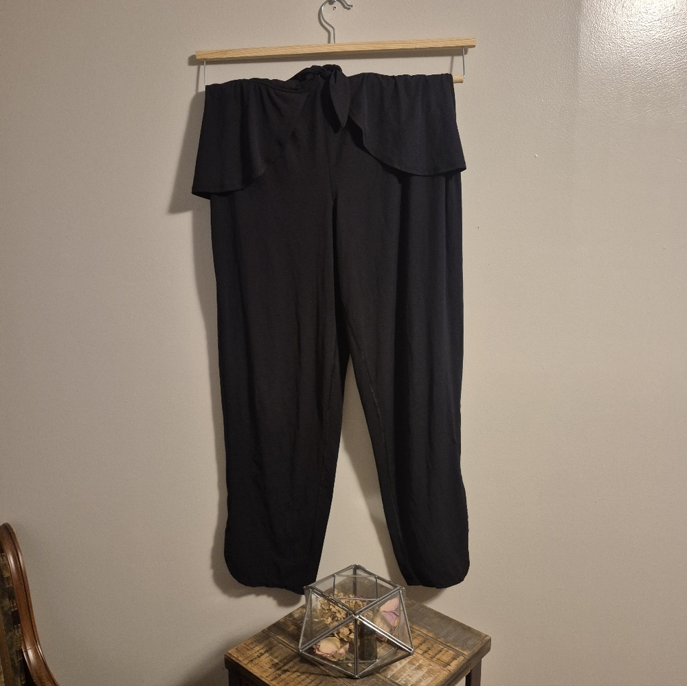 FREE PEOPLE  Black Women's Pants Small Lightweight Stretchy Sheer